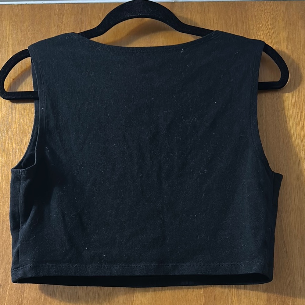 Wild Fable Black Sleeveless Fitted Crop Tank - Picture 2 of 4